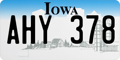 IA license plate AHY378