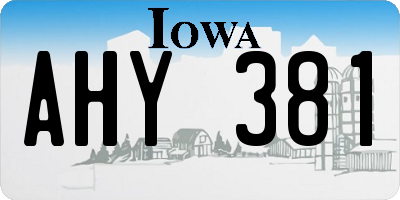 IA license plate AHY381