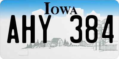 IA license plate AHY384
