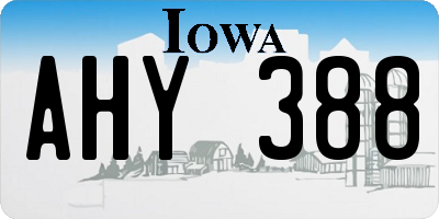 IA license plate AHY388