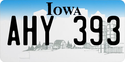 IA license plate AHY393