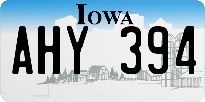 IA license plate AHY394