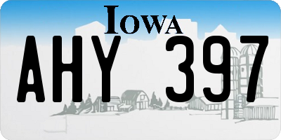 IA license plate AHY397