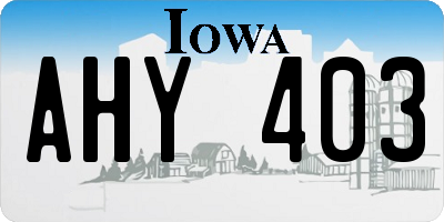 IA license plate AHY403