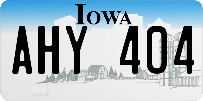 IA license plate AHY404