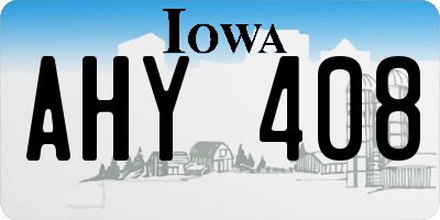 IA license plate AHY408