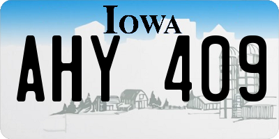 IA license plate AHY409