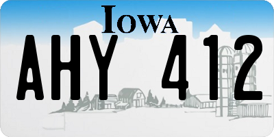IA license plate AHY412