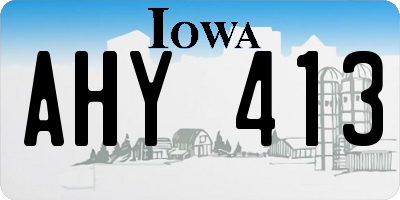 IA license plate AHY413