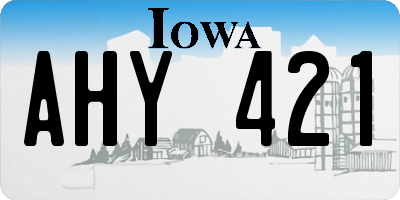 IA license plate AHY421