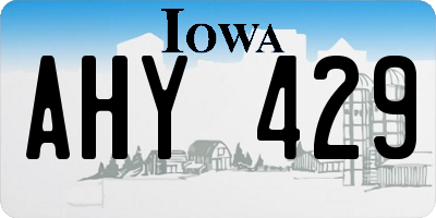 IA license plate AHY429