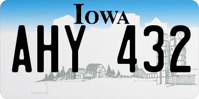 IA license plate AHY432