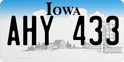 IA license plate AHY433
