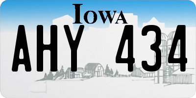 IA license plate AHY434