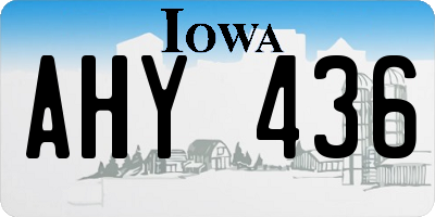 IA license plate AHY436