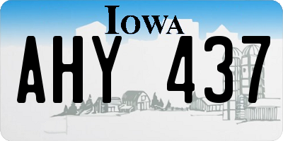IA license plate AHY437