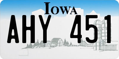 IA license plate AHY451