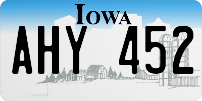 IA license plate AHY452