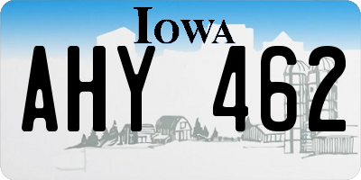 IA license plate AHY462
