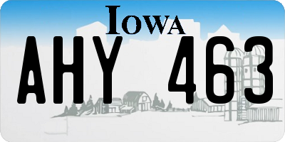 IA license plate AHY463