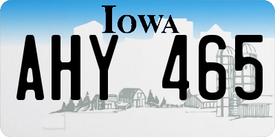 IA license plate AHY465