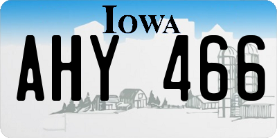 IA license plate AHY466