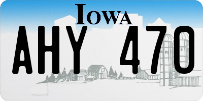 IA license plate AHY470