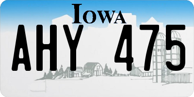 IA license plate AHY475