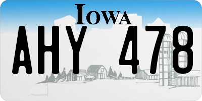 IA license plate AHY478