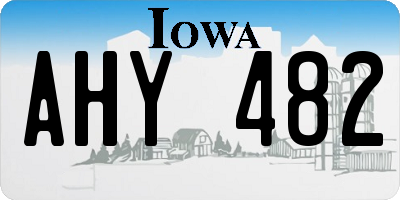 IA license plate AHY482