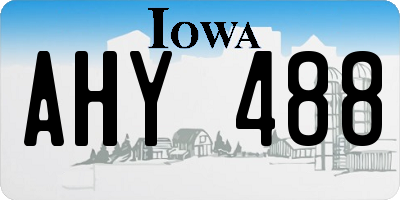 IA license plate AHY488