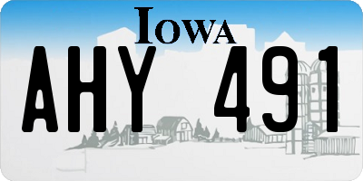 IA license plate AHY491
