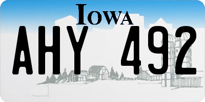 IA license plate AHY492