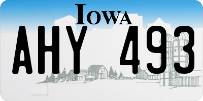 IA license plate AHY493
