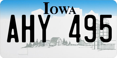 IA license plate AHY495