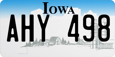 IA license plate AHY498
