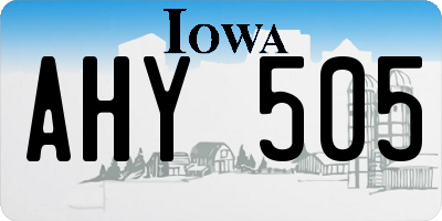 IA license plate AHY505