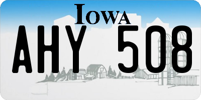 IA license plate AHY508