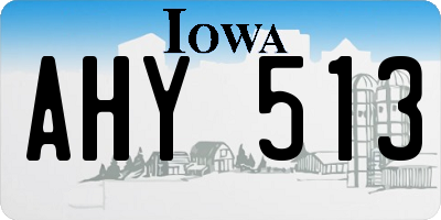 IA license plate AHY513