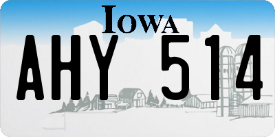 IA license plate AHY514