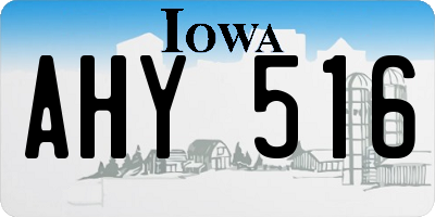 IA license plate AHY516