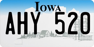 IA license plate AHY520