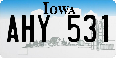 IA license plate AHY531