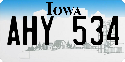 IA license plate AHY534