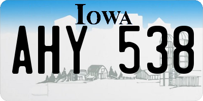 IA license plate AHY538