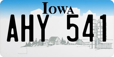 IA license plate AHY541