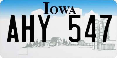 IA license plate AHY547