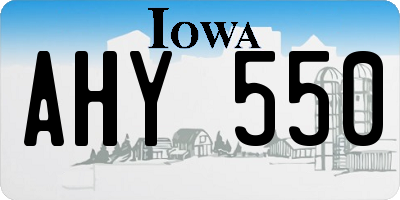 IA license plate AHY550