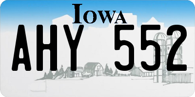 IA license plate AHY552