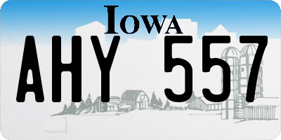 IA license plate AHY557